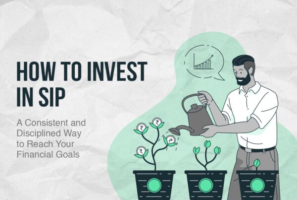 Person watering three potted plants with currency symbols, symbolizing financial growth and how to invest in SIP.