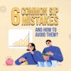 Graphic titled '6 Common SIP Mistakes and How to Avoid Them' with characters holding money and a piggy bank.